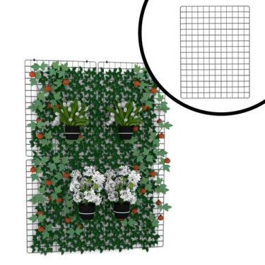 Imagem de Kit Tela Aramada 60x80 Preto para Jardim Horta Vertical de Parede - IG