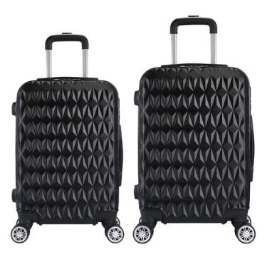 Imagem de Kit 2 Mala De Viagem Eagle Grande E Média Ac74 C/ Rodinhas 360, Preto