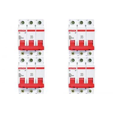Imagem de Kit C/4 - Disjuntor Steck Din Tripolar 16A Sd63 3Ka