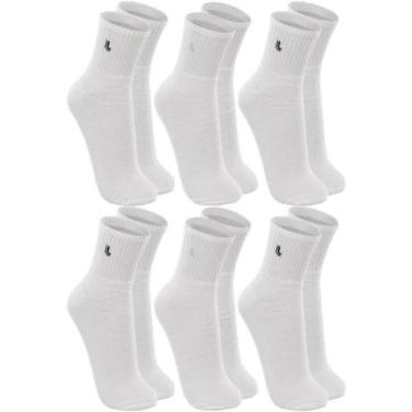 Imagem de Meia Lupo Sport Cano Médio 3245 C/6, Branco, 37-40