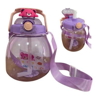 Imagem de Garrafa Plástica Infantil Animais com canudo 1.300ml Cores - CKS Toys,