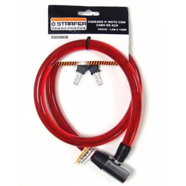 Imagem de Cadeado para moto Articulado com chave 1m x 18mm Starfer