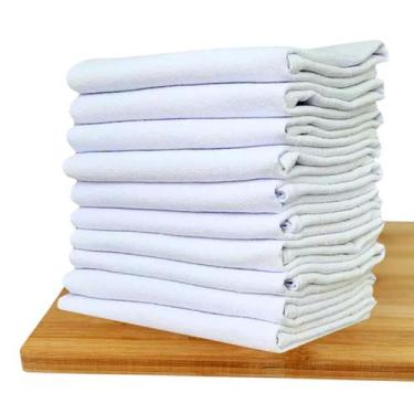 Imagem de Pano de Prato Grande Liso com Bainha 100% Algodão Kit 10 Unidades 45x7