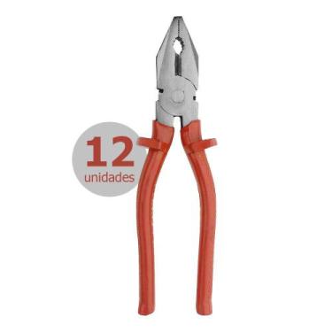 Imagem de Kit 12 Unid. Alicate Universal Starfer Cabo Isolado 8 Pol.