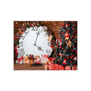 Imagem de Fundo Fotográfico 1,55 X 1,20 -  Dia de Natal Relógio 029 - Via Cores