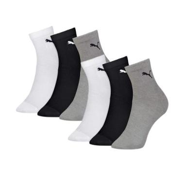 Imagem de Kit Com 6 Pares De Meias Cano Médio Algodão Esporte Sport Feminino - S