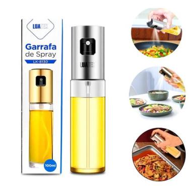 Imagem de Spray Borrifador De Azeite Vinagre 100ml Multifuncional Vidro Aço Inox