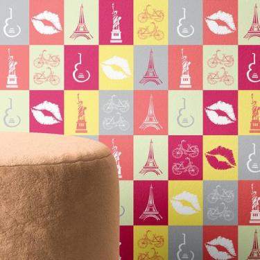 Imagem de Papel de Parede Autocolante Tema Paris Lavável - PAPELEPAREDE