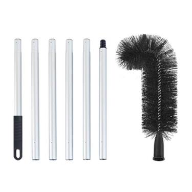 Imagem de DimyFew Escova de Limpeza de Calhas, Ferramenta de Limpeza de Proteção, Ferramenta de Remoção Fácil Reutilizável, Ferramenta de Cobertura para Janelas, Calhas, 198cm