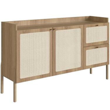 Imagem de Aparador Buffet Para Sala de Jantar 139cm Pés Madeira Moss A03 Hanover