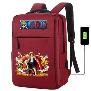 Imagem de Mochila USB Escolar Estampa Infantil One Peace Notebooks, Trabalho Esc