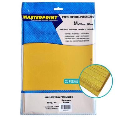 Imagem de Papel Perolizado A4 180g para Artesanato e Decoração Pacote com 20 Fol