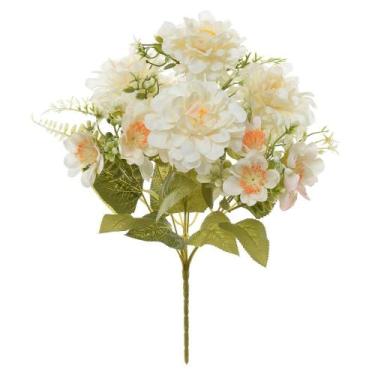 Imagem de BUQUE DE FLORES CRISANTEMO X7 CREME 42cm - Flor Arte