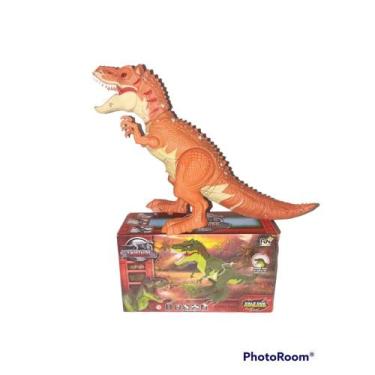 Imagem de Brinquedo Dinossauro Rex Solta Fumaça Com Luz E Som (laranja) - Fun Ga