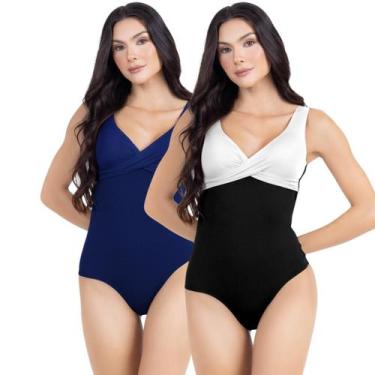Imagem de Maiô Body Efeito Chapa Barriga Kit 2 Peças Feminino Com Bojo - HYPE MO