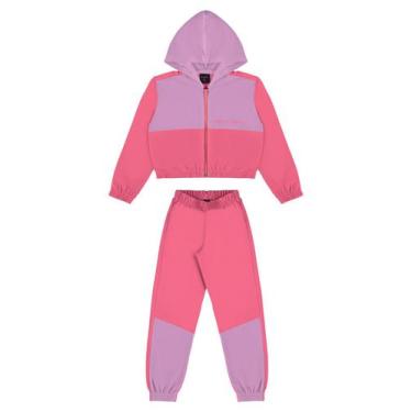 Imagem de Conjunto Jaqueta Cropped e Calça Infantil Menina Guloseima, Rosa pink,