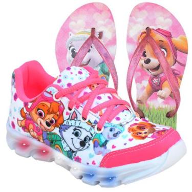 Imagem de Tenis Feminino De Led Infantil  Patrulha Canina Meninas Casual + Chine