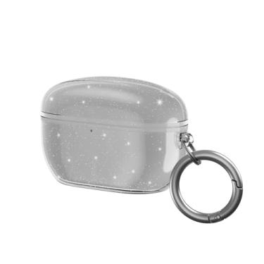 Imagem de Capa de TPU macio para fones de ouvido Sony WF-1000XM5 com chaveiro para WF-1000XM5 para acessórios WF-1000XM5, glitter transparente