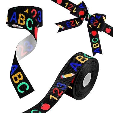 Imagem de Rolo de fita de volta às aulas em preto - 9 m | Fita de volta às aulas como presente de apreciação do professor | 123 fitas escolares para artesanato | Fita de maçã | Fita de ônibus escolar | Fita de agradecimento do professor