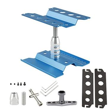 Imagem de Suporte de trabalho de carro RC de liga de alumínio mini chave de 4 vias 17 mm porcas hexagonais ferramentas de reparo para 1/8 1/10 1/12 1/16 1/18 Buggy Truck Crawler On Road Touring Drifting Vehicle, azul