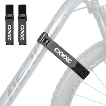 Imagem de CXWXC Correias para suporte de bicicleta – 2 peças de alça estabilizadora de roda de bicicleta ajustável com gancho e laço para carro e suporte de parede para transporte e armazenamento (correias 2