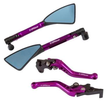 Imagem de Par Retrovisor Esportivo Manete Alumínio Anodizado Roxo Pcx - Off Race