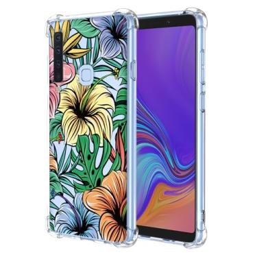 Imagem de JDYGWK Capa para Samsung A9 2018 Galaxy A9s com estampa de flores transparentes, TPU macio fino, leve, à prova de choque, capa protetora para celular para Samsung Galaxy A9 2018, aquarela