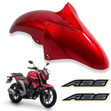Imagem de Kit paralama dianteiro vermelho fazer 250 fz25 2018 2019 2020 2021 202