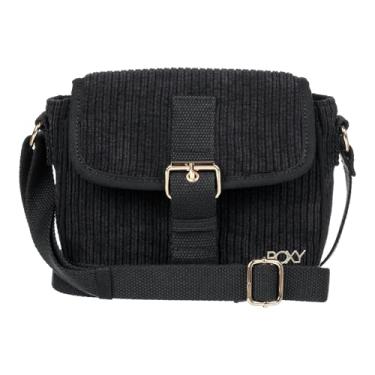 Imagem de Roxy Bolsa tiracolo feminina Feeling Good elegante e compacta de veludo cotelê com alças ajustáveis, Antracite., 1.6L