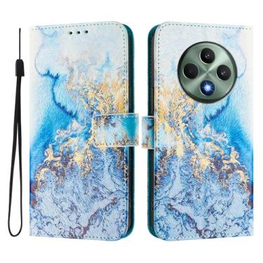 Imagem de Capa carteira para Oppo Reno12 F, 3 compartimentos para cartão, 1 compartimento para dinheiro, capa flip de couro PU com padrão fofo, capa com fivela magnética à prova de choque, compatível com sem