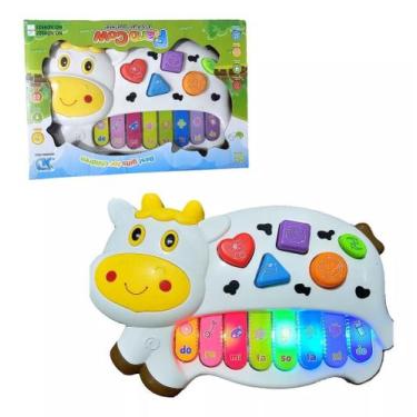 Imagem de Brinquedo Piano Vaquinha Teclado Com Luz e Som - Toys