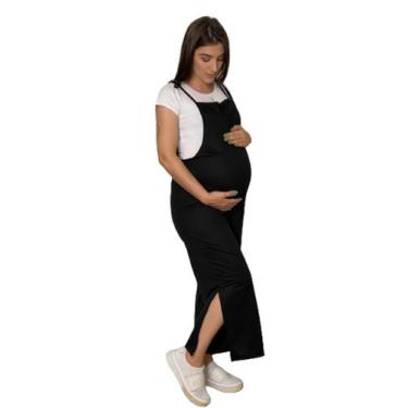 Imagem de Kit 2 jardineiras / macacão gestante ou pós parto - DOCE MAMÃE, Preto,