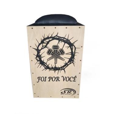 Imagem de Cajon Profissional Inclinado Acústico SR Drums, FOI POR VOCÊ 