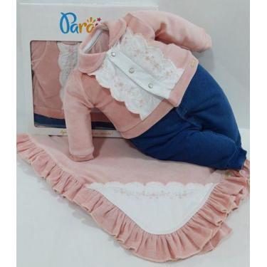 Imagem de - Saída Maternidade Plush Luxo Paraiso Bebê Menina Ref. 11646 - Paraís
