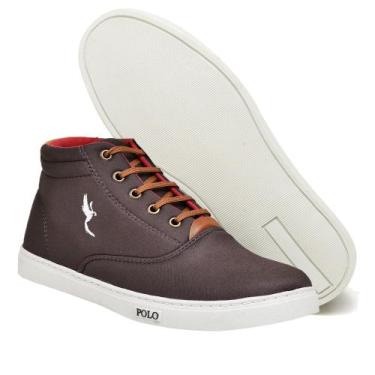 Imagem de Tenis Sapatenis Masculino Cano Alto Bota Barato - Polo Blu, Café, 41