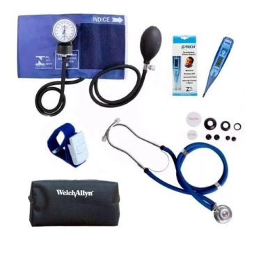 Imagem de Kit Enfermagem Aparelho + Esteto Garrote Termometro Bolsa - PREMIUM,  