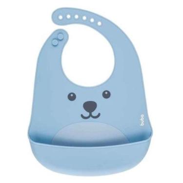 Imagem de Babador Silicone Impermeavel Bebe Menino Menina Gumy Buba, Azul