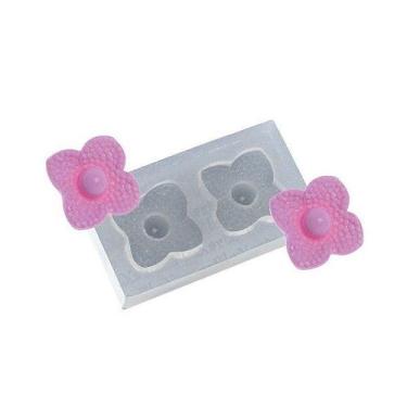 Imagem de Molde de silicone Par de Joias Quadrada com Pérola Ref. 518 Flexarte