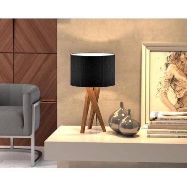 Imagem de Luminaria de quarto  Para Mesa de Cabeceira Cupula Preto - LCN Moveis