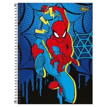 Imagem de Caderno Homem Aranha Capa Dura Espiral 80F 1 Matéria Escolar, Preto