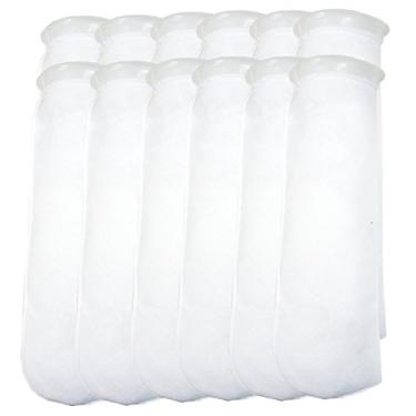 Imagem de Pacote com 12 – Meias de filtro de anel de 10 cm, 200 mícrons – Sacos de filtro de feltro de aquário – Anel de 10 cm por 40 cm de comprimento [Versão longa] – serve para Eshopps e Aqueon – Pacote com 12