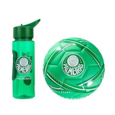 Imagem de Kit Bola Futebol Palmeiras C/ Garrafa Canudo 700ml Verdão Time - Ofici