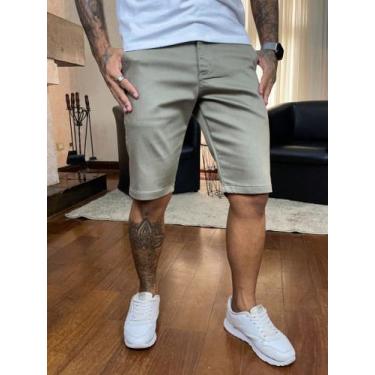 Imagem de Bermuda Masculina Esporte Fino em Sarja - I.Con, Caqui, 46