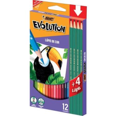 Imagem de Lápis de COR Sextavado Evolution 12 Cores + 4 Lápis, BIC Evolution - E