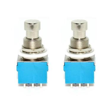 Imagem de Kit Com 02 Chaves Foot Switch 3PDT Solda PCI 9 Terminais Pedal - Thida