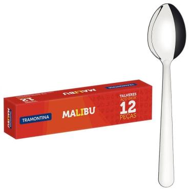 Imagem de Kit 12 Colheres para Sobremesa Tramontina Malibu em Aço Inox 23736000X12