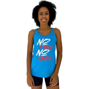 Imagem de Regata Feminina Recorte Nadador MXD Conceito No Pain No Gain, Azul pis