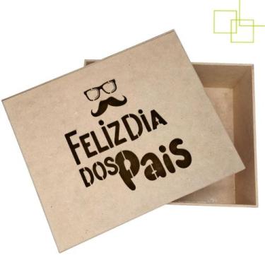 Imagem de Caixa Pai Bigode Embalagem Presente MDF 23x19x8 - Expresso da Madeira