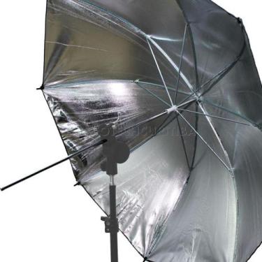 Imagem de Sombrinha 91cm Refletora Preta e Prata Greika BS-36 Para Estúdio Fotog