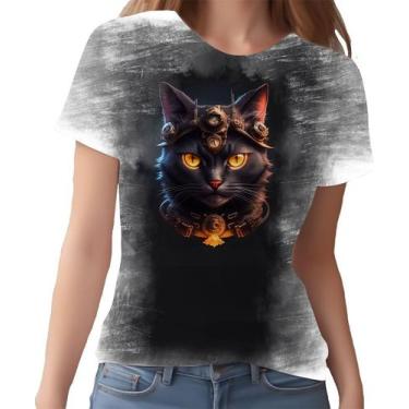 Imagem de Camiseta Camisa Estampada Steampunk Gato Face Tecnovapor 1 - Enjoy Sho